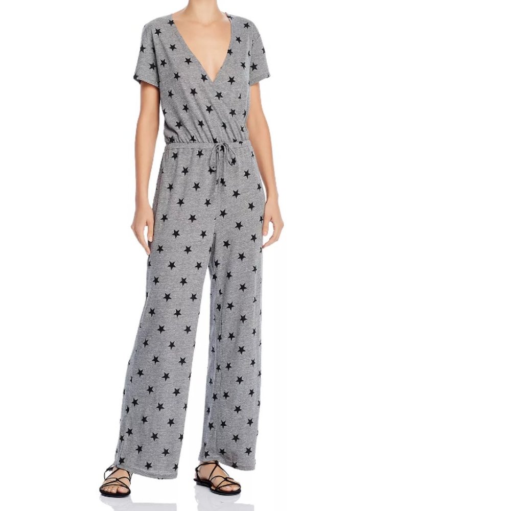 ALTERNATIVE Eco Cross-Front Star-Print Jumpsuit -